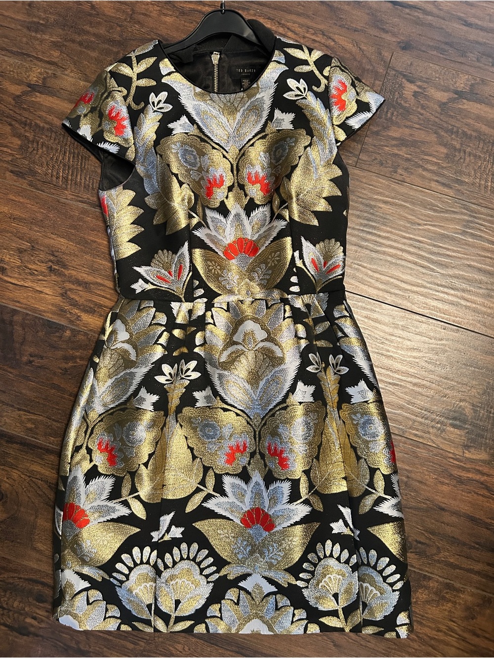NWT Ted Baker IMOEN Opulent Orient Metallic Jacquard Brocade Dress 2